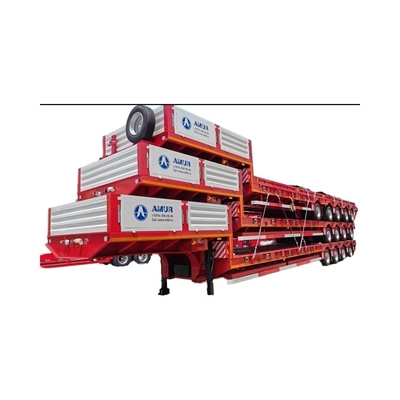 Eletróforese de revestimento em pó KTL 100T Semi-reboque de cama baixa para transporte de escavadeiras