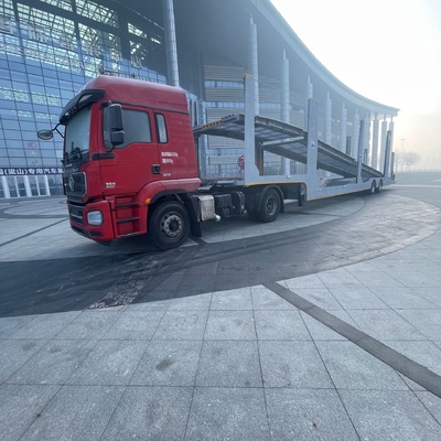 Fábrica CIMC 2/3 eixo de aço inoxidável Quadro de piso duplo 8-9 Land Road Car Carrier Semi-trailer