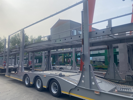 CIMC Aço inoxidável 2 eixo 8-9 Semi-reboque de transporte rodoviário de automóveis