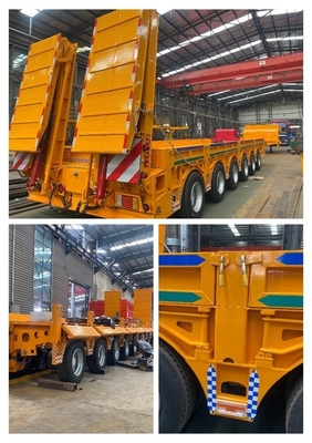 CIMC 6 eixos 60 T 80 120 toneladas Semi-reboque de cama baixa