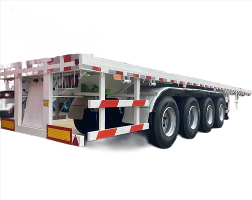 CIMC de alta qualidade de aço triplo eixo robusto 40ft desempenho duradouro com uma gama de opções de pneus semi-reboque de cama plana