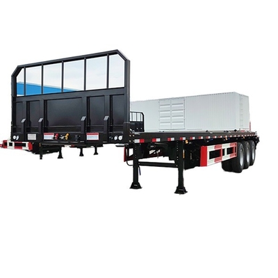 Africa Heavy-Duty Fatbed Semi-Trailer: Projetado para transporte estável e eficiente de cargas e equipamentos pesados de grandes dimensões