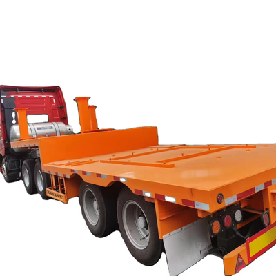 CIMC 40/ 45ft 2 Estrutura de estrutura de espaço de eixo de aço de alta resistência 16Mn aço soldado viga longitudinal Entensible Flatbed Trailer