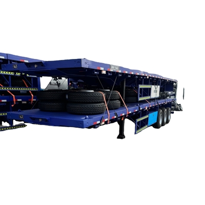 CIMC Material de aço ou ferro Usado 2 3 4 Eixos 60 Tons 80 Tons Trailers de caminhões de chão plano
