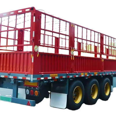 CIMC 12400*2500*2000mm Peso do freio 7T 12.4M 3 eixo 10pcs mola de folha 19T forro de ação única 40T carga útil Semi-remolque de estaca