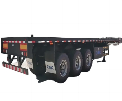 CIMC usou capacidade de carga pesada 40 60 80 100 toneladas 3 eixo 4 eixo 40ft 45ft Container Semi-trailer de cama plana para África