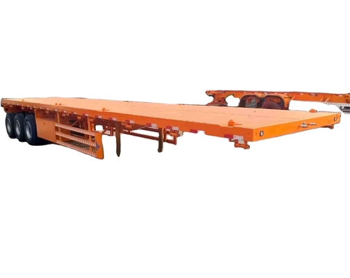 Caminhão de cama plana de promoção Semi-reboque 2 3 4 eixos 50 60 80 100 toneladas com fechadura de torção 40ft 20ft plataforma contêiner semi-reboque