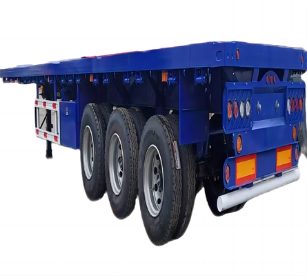 CIMC Venda Quente 3 Eixo feito por ferro de alta qualidade 40ft Container Chassis Car Trailers Flat Bed Container Flatbed Semi Trailer
