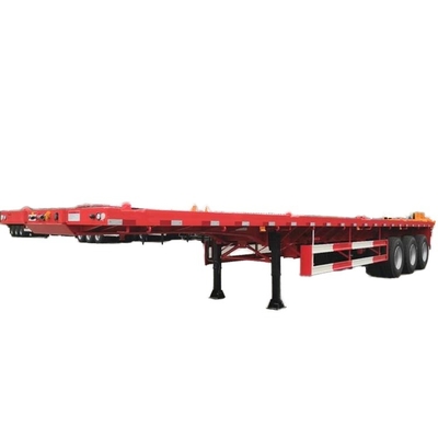 CIMC 3 eixo de cama plana semi-reboque de aço contêiner esqueleto caminhão trailers durabilidade do reboque usado para o transporte de máquinas de construção