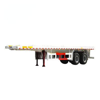 2 eixos 20ft 40ft Semi-trailer Container de transporte de carga Twistlocks Design de piso plano de aço carbono 12R22.5 Truck Trailers
