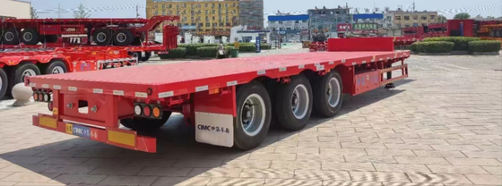 CIMC Q345B Aço 3 eixos 50 a 70 toneladas de contêiner de pé plano semi-reboque