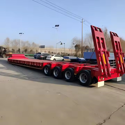 CIMC Ferro resistente 3/4/5/6 eixos para transporte de carga pesada semirreboques de cama baixa