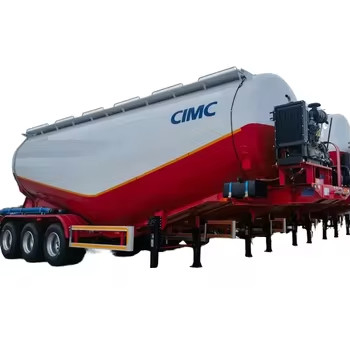 CIMC Último projecto de alta resistência de três eixos de cimento a granel de pó de tanque trailer