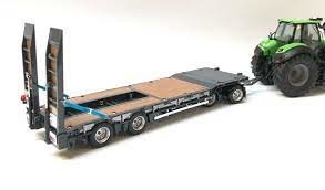 Sistema de rampa hidráulica Barra de tração de cama baixa Trailers completos para venda