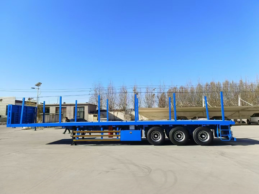 CIMC Aço de alta qualidade 3 eixos 60 toneladas com estaca 40ft Container Semi-trailer de cama plana