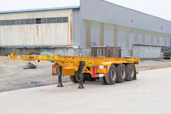 CIMC 50ton 60ton Heavy Duty Hydraulic Gooseneck Semi-Trailer Camião Alumínio Flatbed Axle Trailer