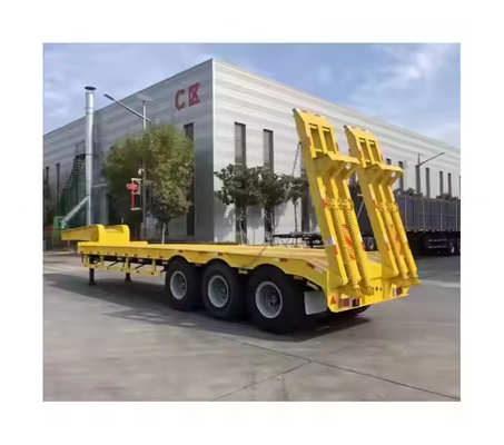 3 eixos 60 toneladas 100 toneladas 18 metros Lowboy Low Bed Truck Trailer Semi-trailer Lowbed