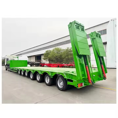 7 eixo Low Price Factory Heavy Duty Lowboy Trailer 60 80 toneladas Lowbed Low Bed Truck Semi-trailer
