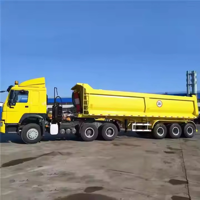 CIMC 3 eixos 60 toneladas Dumpster hidráulico Semi-Carrier transporte areia pedra carregamento reboque de reboque lateral Semi-reboque