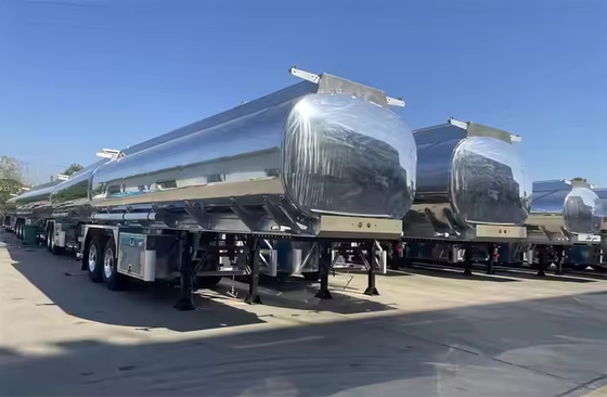Transporte de petróleo / combustível / diesel / gasolina / petróleo bruto / água / leite 3 eixos 50000L tanque de liga de alumínio / caminhão-tanque semi-reboque