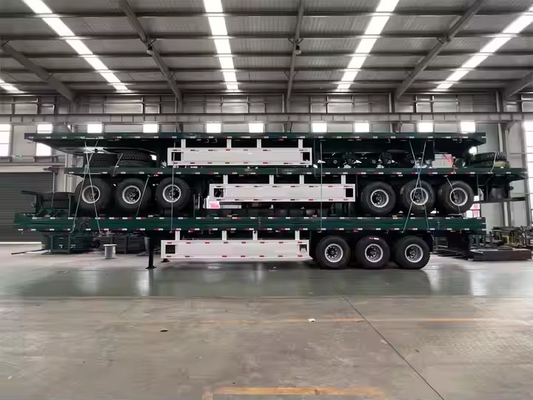 Custom 20ft/40ft 3-Axle Flatbed Semi-Trailer New Special Transport Box Truck Trailers com pneu 12r22.5