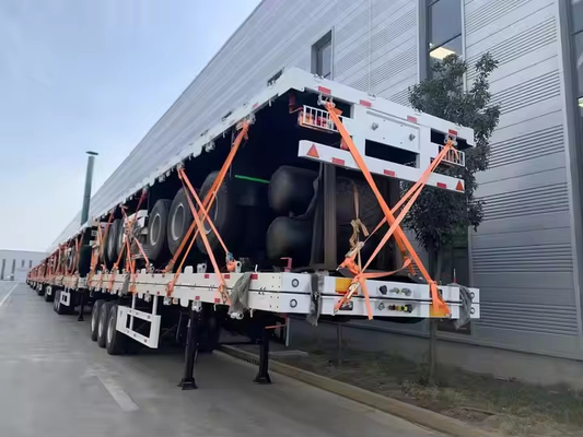 40 ft-60 ft Container Transportation Semi-trailer Articulado 40 Feet Flatbed Truck Trailer Feito na China