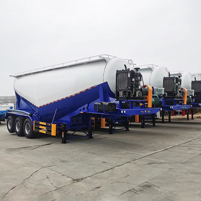 3 eixos Tanque de cimento a granel Tanque de transporte de pó Semirreboque