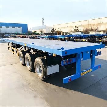 Semi-reboque de banco plano de vários eixos para transporte estável e eficiente de cargas de grandes dimensões