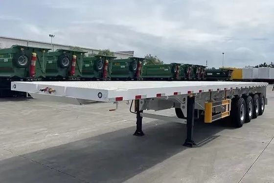 12 Semi-reboque de cama plana com fecho de torção de 30 a 100 toneladas e reboque de caminhão